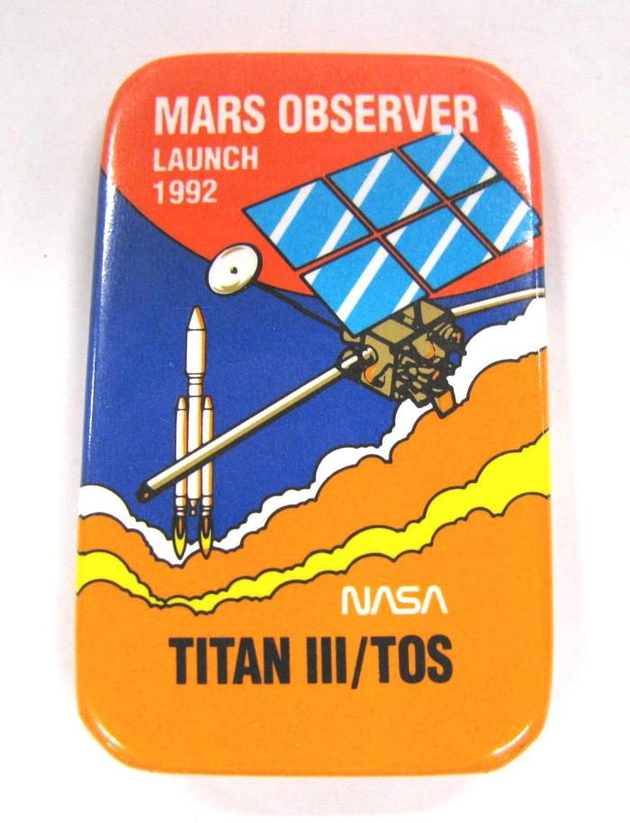 Promotional Button, Mars Observer Launch