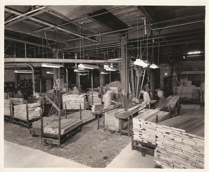 Photograph, Gunn Furniture Company, Lumber and Table Saws
