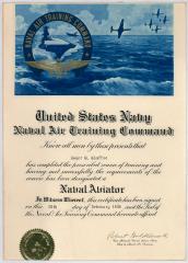 Certificate, U.S. Navy Naval Air Training Command