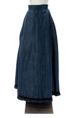 Skirt, Dark Blue Satin, Ca. 1890