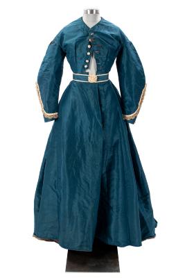 Woman's Dress With Self Belt , Ca. 1860