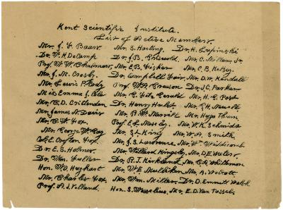 List of Members, Kent Scientific Institute 