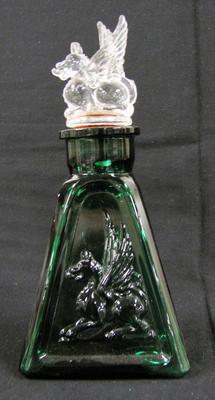Green Plate Toilet Bottle With White Glass Stopper In Mythical  Animal Design