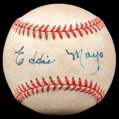 Autographed Baseball, Eddie Mayo