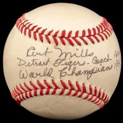 Autographed Baseball, Art Mills