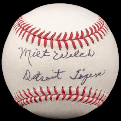 Autographed Baseball, Milt Welch