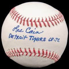 Autographed Baseball, Les Cain