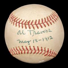 Autographed Baseball, Al Travers