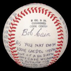 Autographed Baseball, Bob Cain (Story Ball)