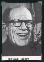 Autographed Picture, Bill Veeck