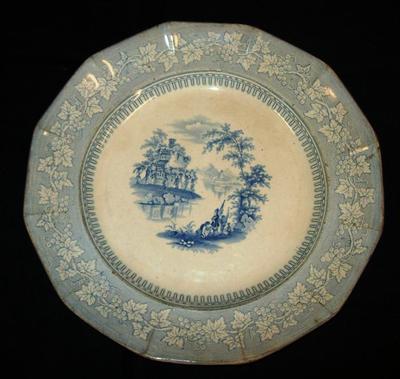 Light Blue Dinner Plate, Vintage Design