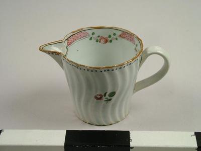 White Creamer, Red Rose Design (canton Ware)