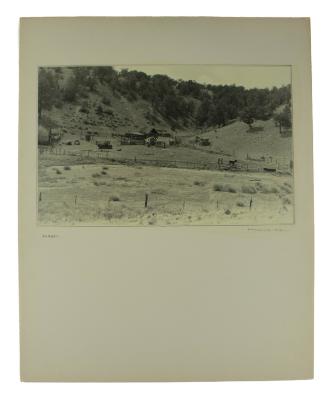 Photograph, Corral and Mountains 