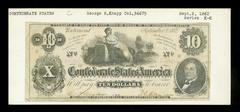 Confederate Currency, Ten Dollar Note