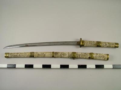 Sword, Carved Bone Scabbard