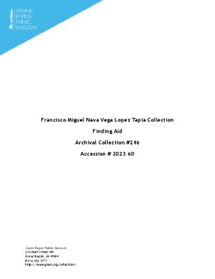 Archival Collection #246 - Francisco Miguel Nava Vega Lopez Tapia