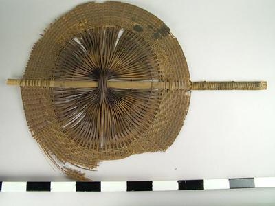 Fan, Brown And Black Bamboo Splints