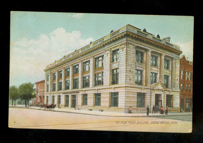 Postcard, 'the New Press Building, Grand Rapids, Michigan'