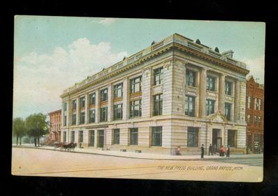 Postcard, 'the New Press Building, Grand Rapids, Michigan'
