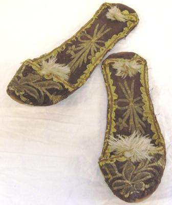 Pair Purple Velvet Slippers Womens