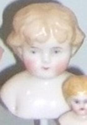 Glazed China Doll's Head With Blonde Hair (no Body)