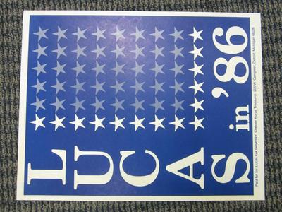 Yard Sign, Lucas For Governor In '86
