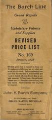 Price List, John K. Burch Company, The Burch Line Upholstery Fabrics and Supplies
