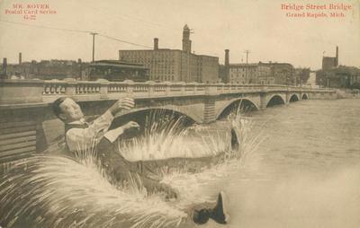 Postcard, Mr. Rover at the Bridge Street Bridge