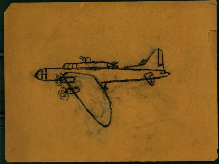 Crayon Drawing, Airplane, Roger B. Chaffee Archive Collection #6