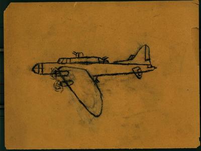 Crayon Drawing, Airplane, Roger B. Chaffee Archive Collection #6