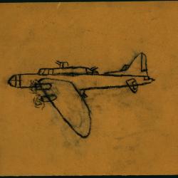 Crayon Drawing, Airplane, Roger B. Chaffee Archive Collection #6
