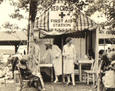 Photograph, Red Cross Station On Kiddie's Day At Ramona Park