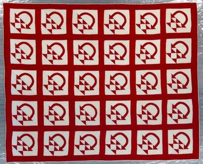 Pieced And Appliqued Quilt, Cherry Basket Design