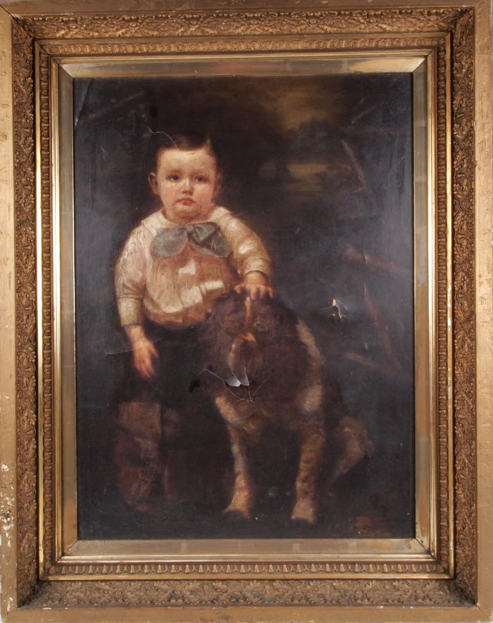 Painting, The Boy And The Dog