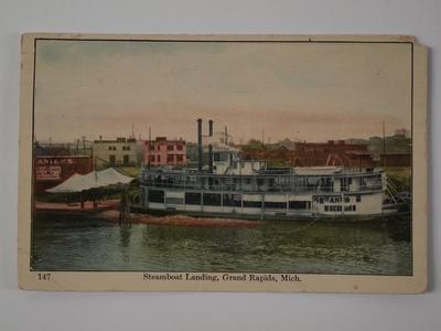 Postcard, 'steamboat Landing, Grand Rapids, Michigan'