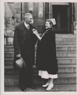 Photograph, Mayor William Timmers with Nurse Lillian Huisken