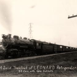 Photograph, Pennsylvania Railroad, Engine #8983, Pulling Cargo Of Leonard Refrigerators