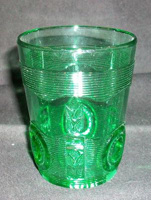 Tumbler, Emerald Green, Dewey Pattern