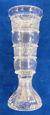 Clear Holly Vase On Pedestal
