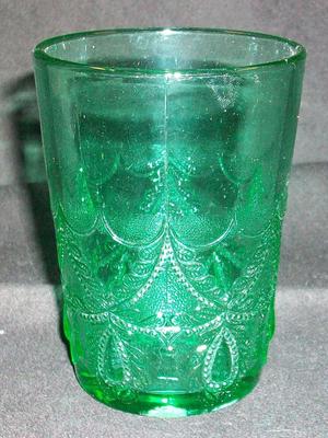Tumbler, Emerald Green, Teardrop And Tassel Pattern, Type Ii