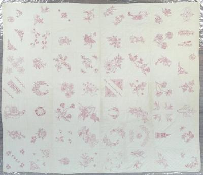 Pieced Quilt, Redwork Album, Mears, Michigan