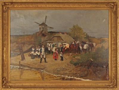 Painting, French Soldiers at Respite