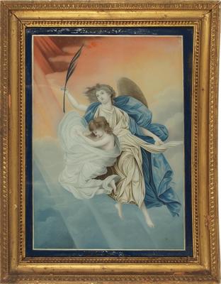Glass Painting, Angel And Child