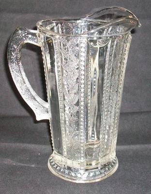 Pitcher, Clear Paneled Holly Pattern