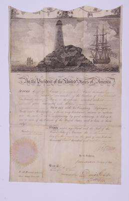 Document, Mediterranean Passport or Sea Letter For the American Ship, Anna