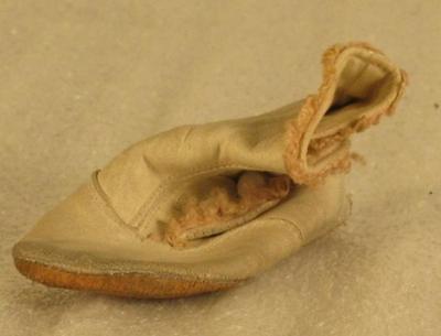 Baby Shoes, One Pair, White Leather, Four Buttons, Pink Trim