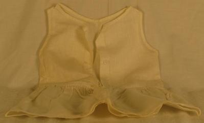 Infant's 2-piece Outfit, White Short With Blue Crochet Trim, Drop Waist Slip