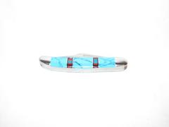  Three bladed Turquoise inlaid Pocket Knife