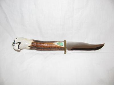 Fixed Blade Olsen Knife with Eagle Head Pommel