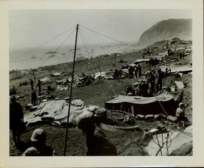 Photograph, Marines on the beach at Iwo Jima
